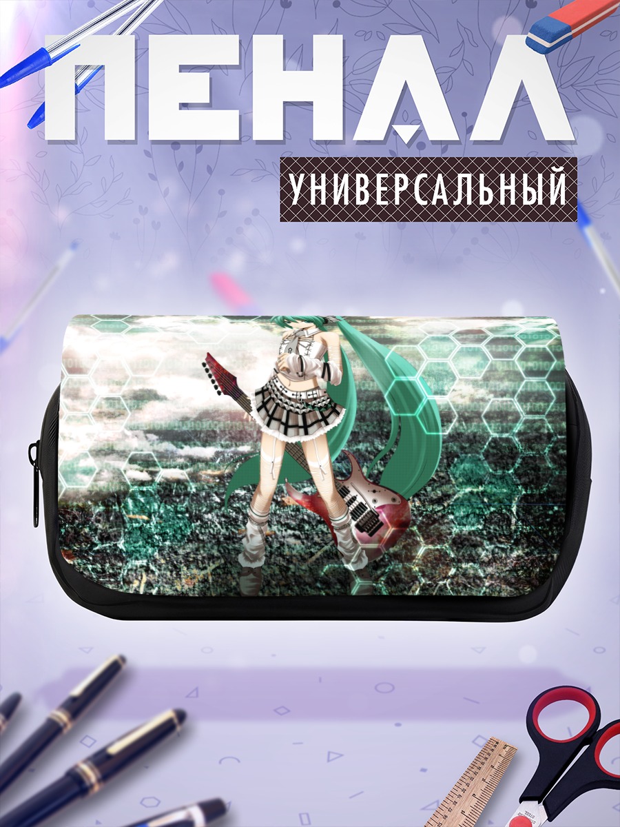 Пенал-косметичка Мику Хацунэ с гитарой