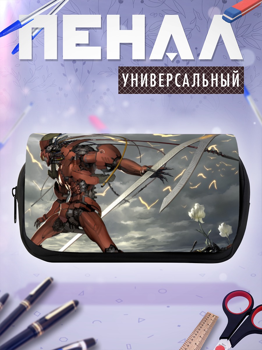 Пенал-косметичка Меха в цветах