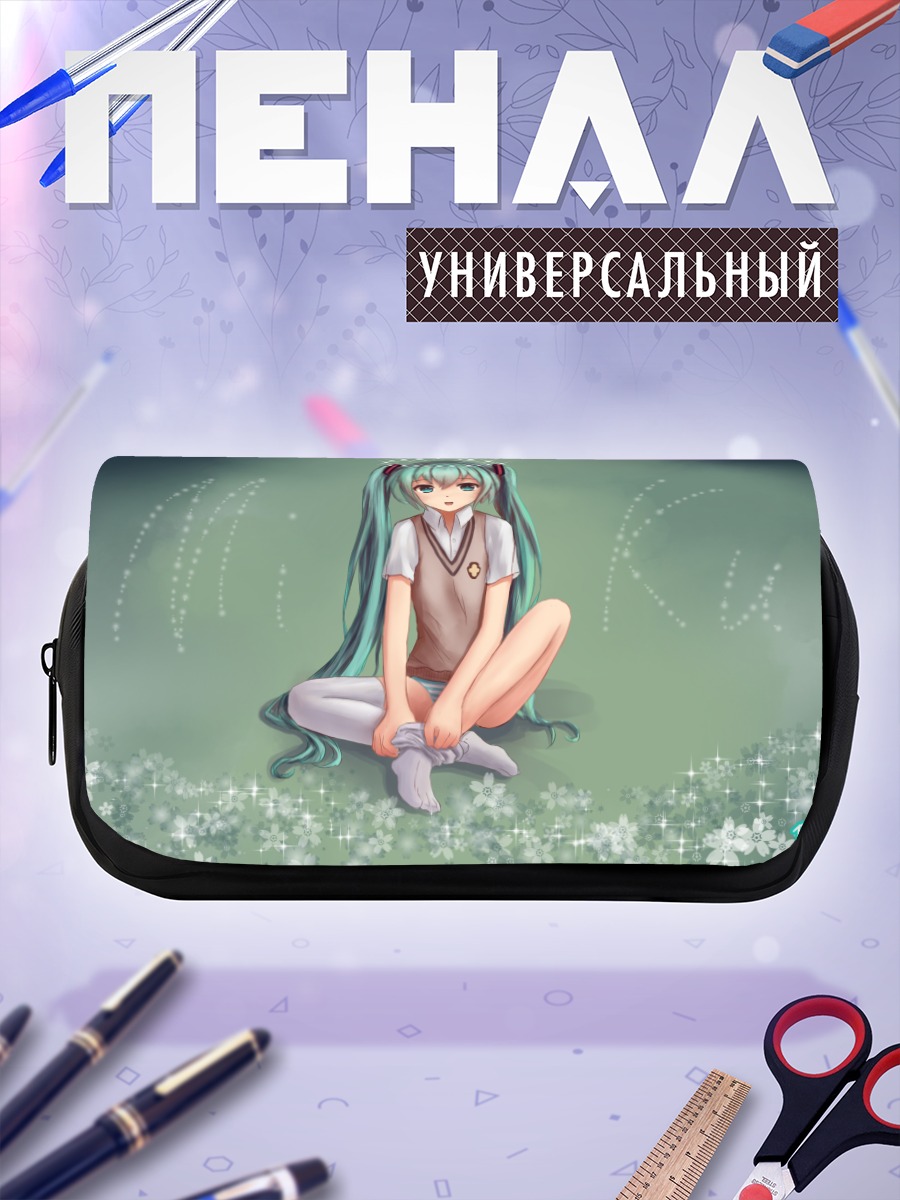 Пенал-косметичка Мику Хацунэ в цветах