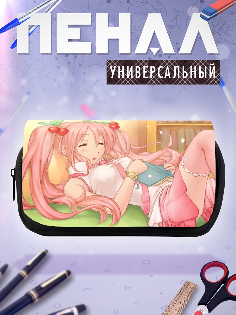Пенал-косметичка Мику Хацунэ с вишнями