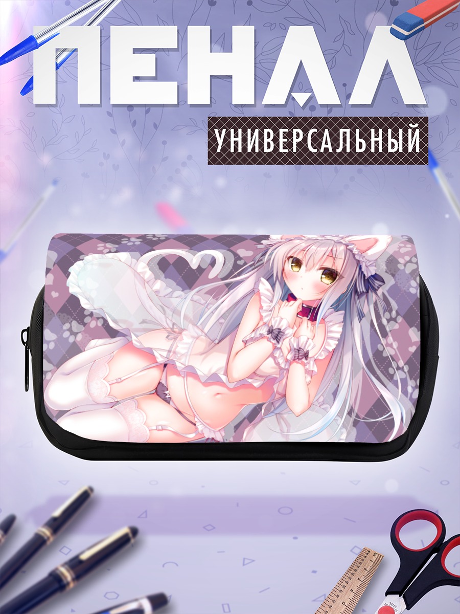 Пенал-косметичка Девушка-кошка в кружевах