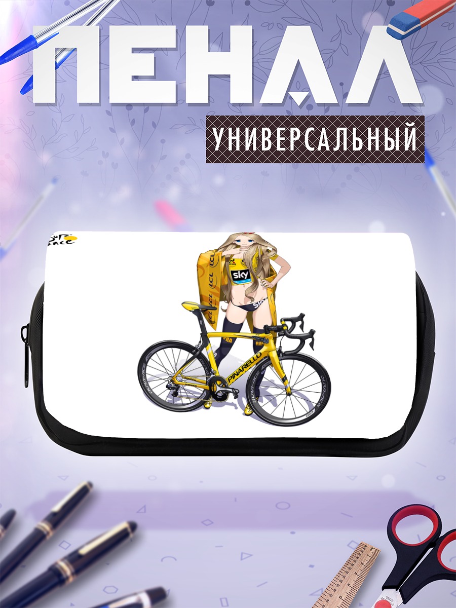 Пенал-косметичка Блондинка на велосипеде