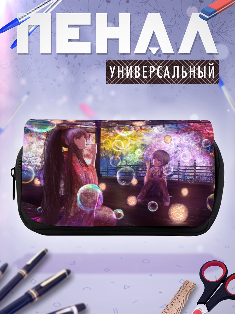 Пенал-косметичка Девушка в кимоно и пузыри