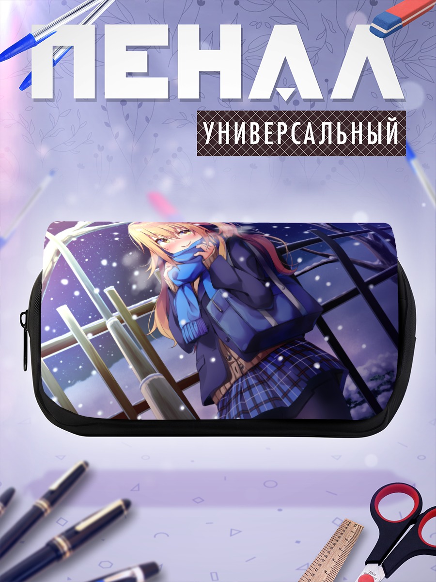 Пенал-косметичка Школьница в снегу