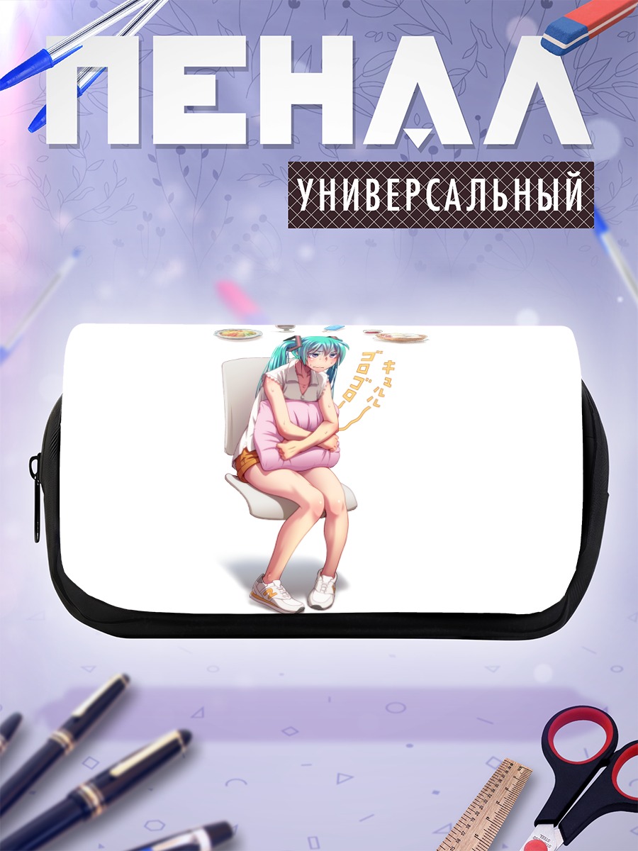 Пенал-косметичка Мику Хацунэ в наушниках