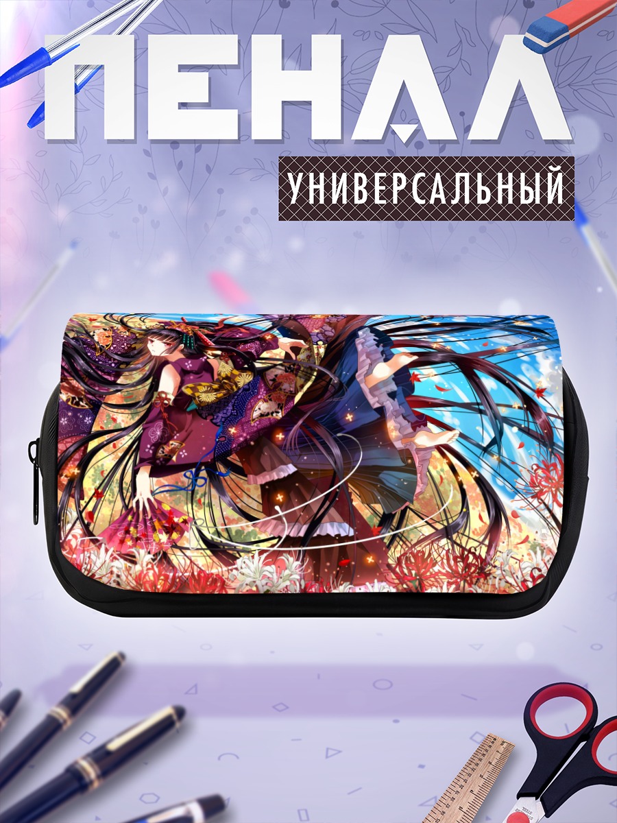 Пенал-косметичка Девушка в кимоно с цветами