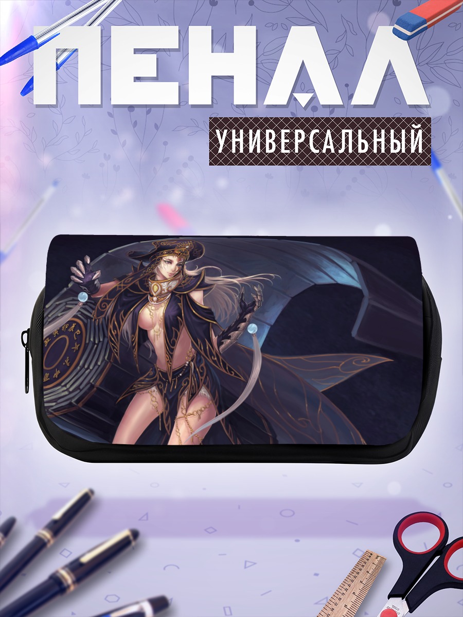 Пенал-косметичка Таинственная дама в шляпе