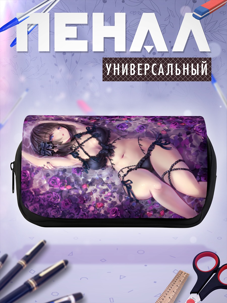 Пенал-косметичка Девушка в розах