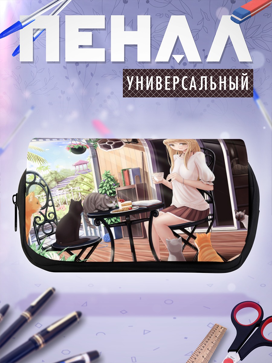 Пенал-косметичка Хонока Шикибу за столом