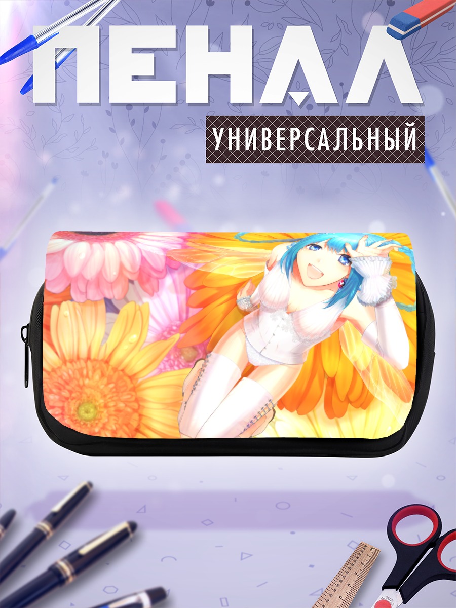 Пенал-косметичка Мику Хацунэ в подсолнухах