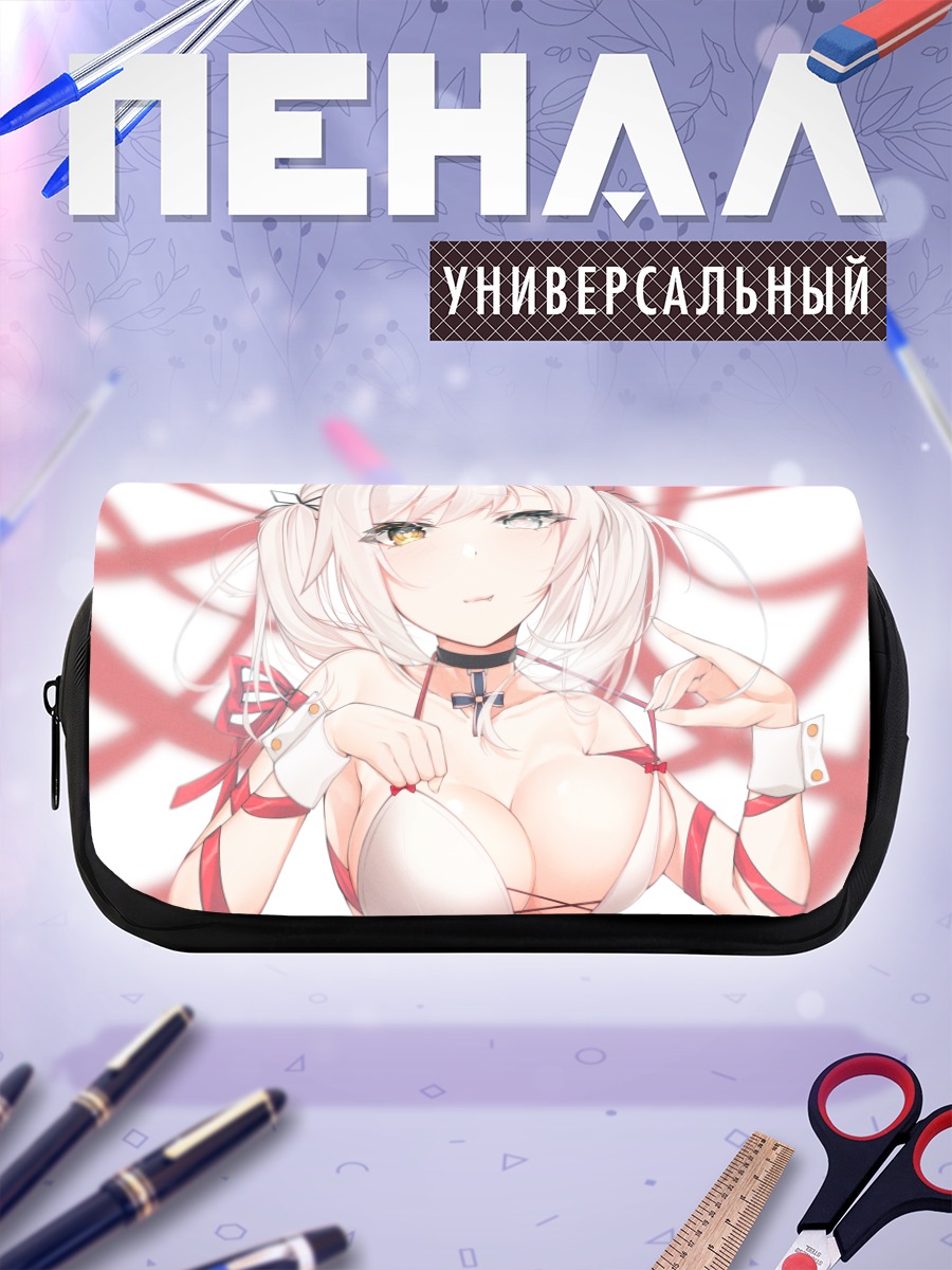 Пенал-косметичка Беловолосая девушка с лентами