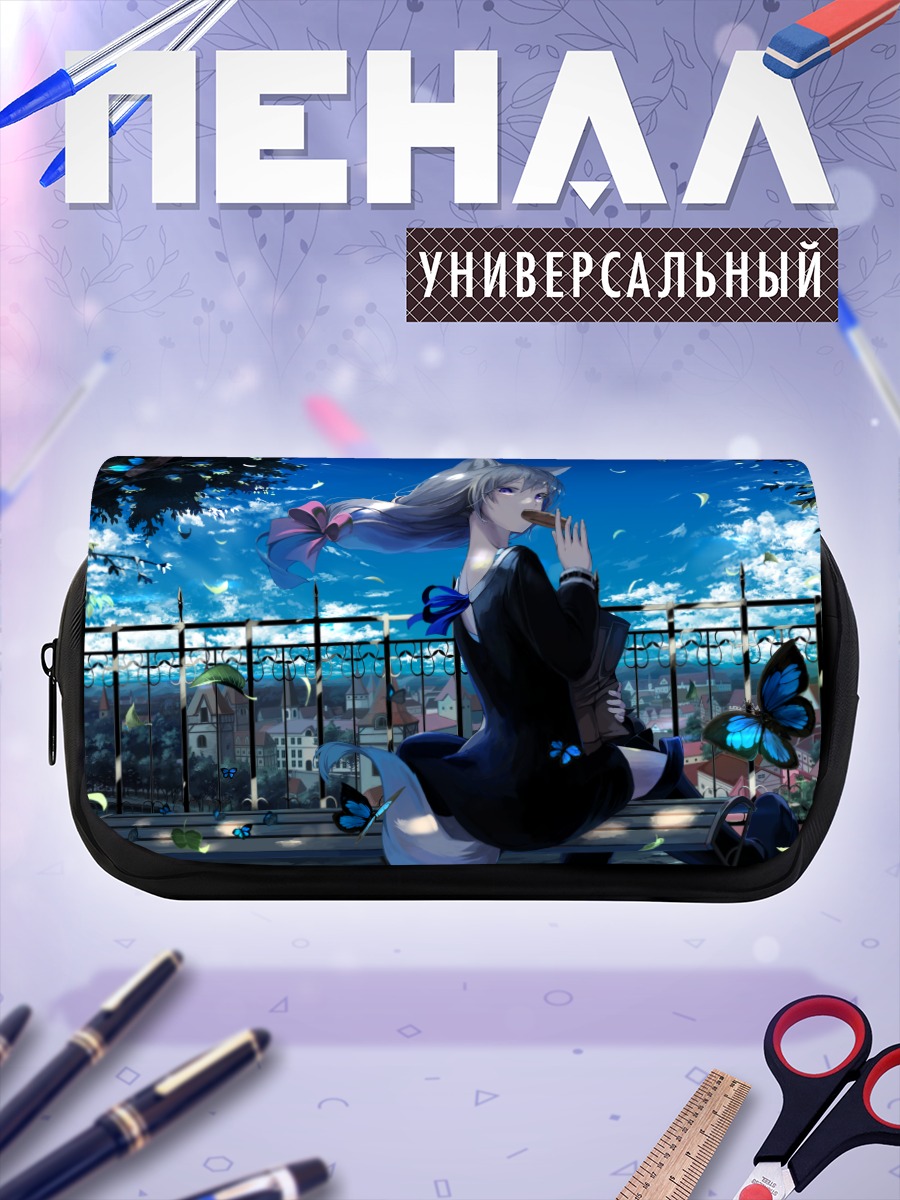 Пенал-косметичка Девушка-лиса в городе