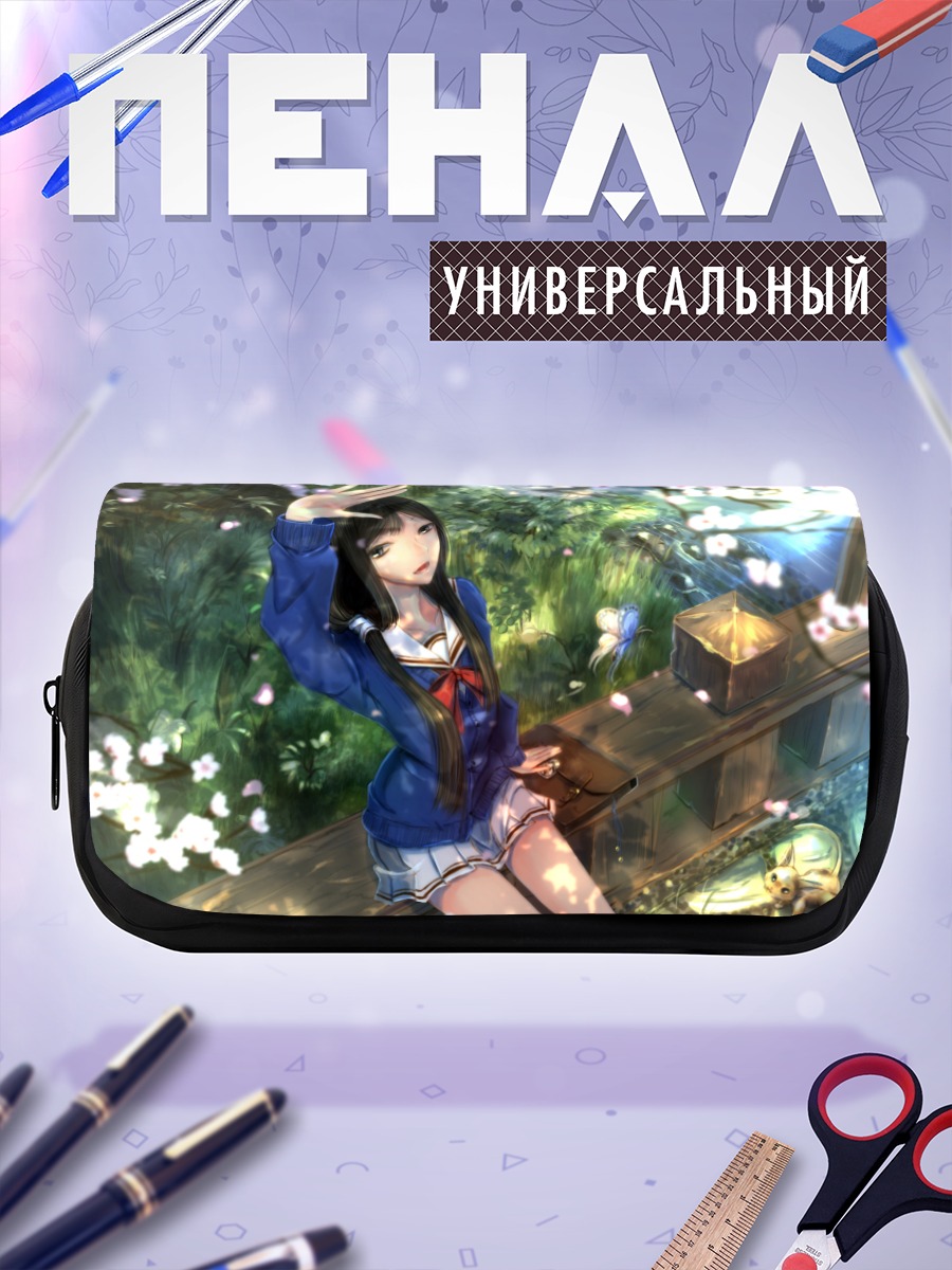 Пенал-косметичка Девушка в сакуре