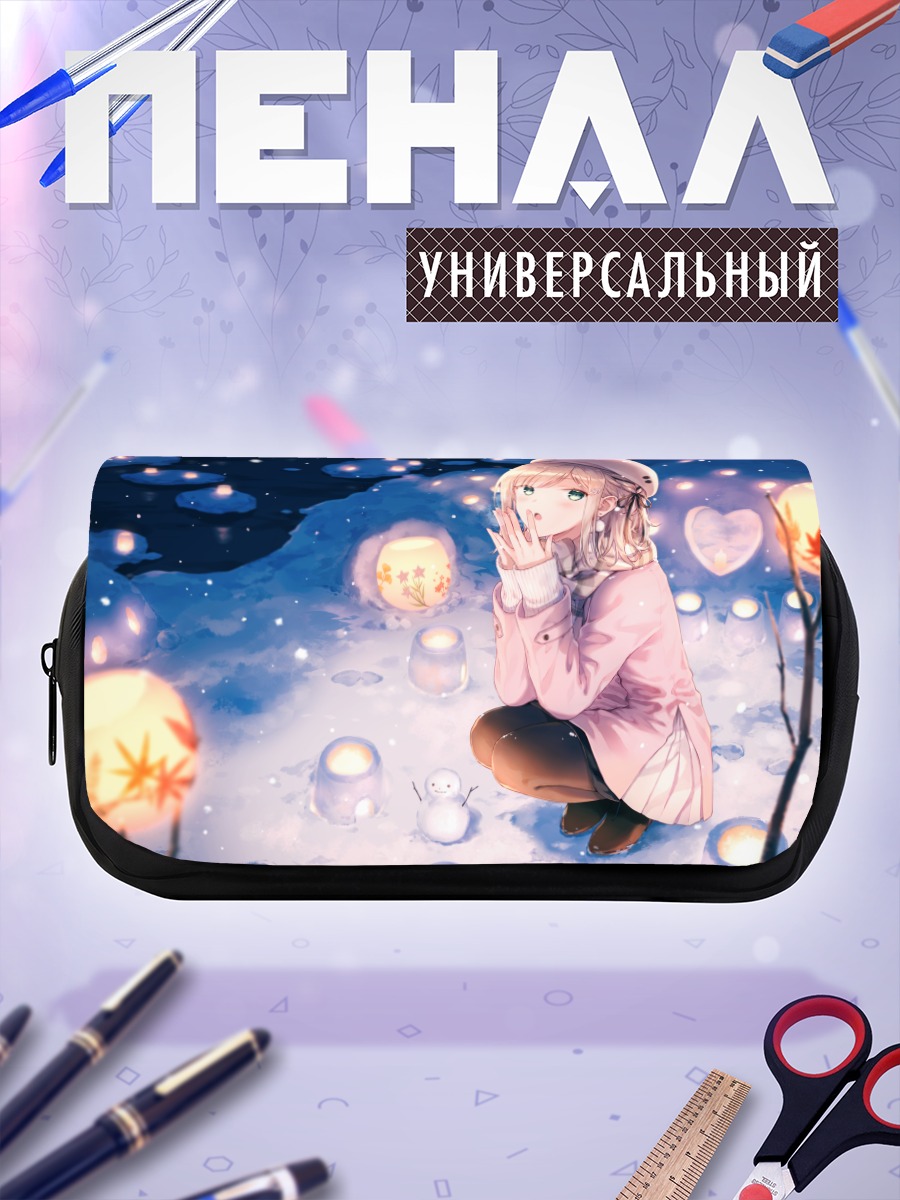 Пенал-косметичка Зимняя сказка со снеговиком