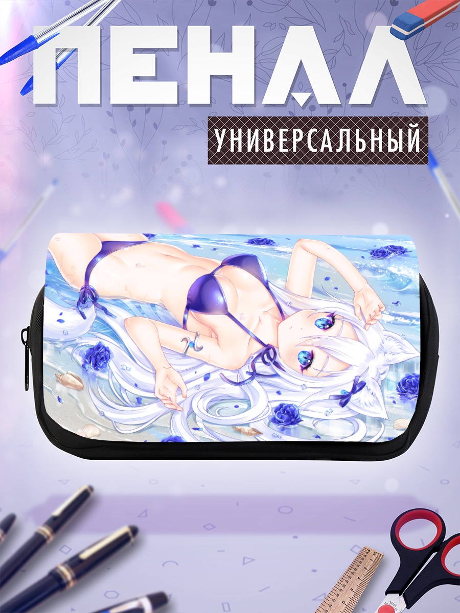 Пенал-косметичка Кошка в цветах