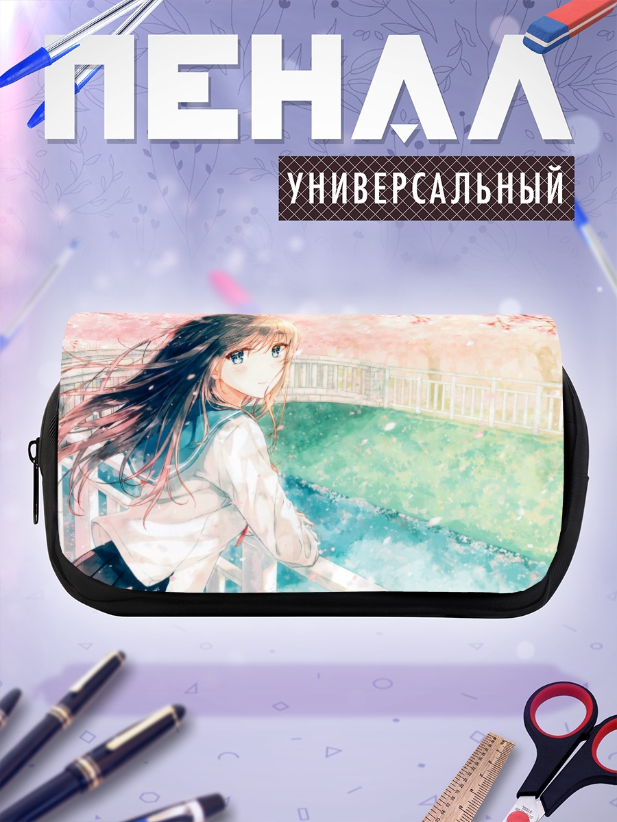 Пенал-косметичка Девушка в сакуре