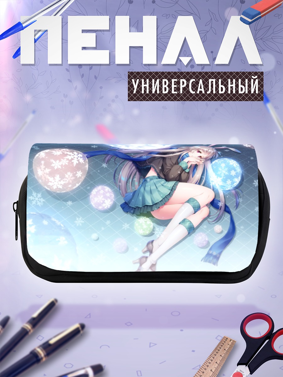 Пенал-косметичка Заячья девушка в снегу