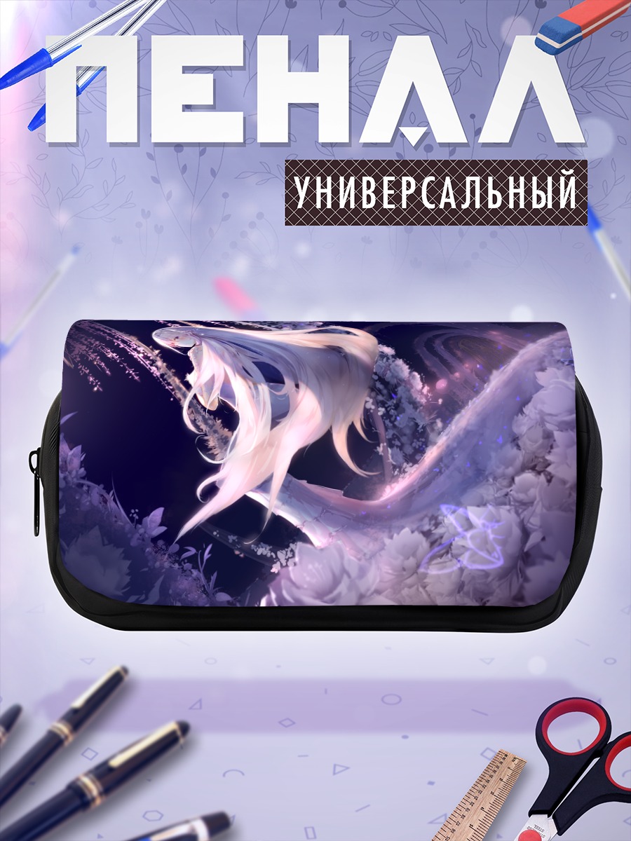 Пенал-косметичка Беловолосая девушка в цветах