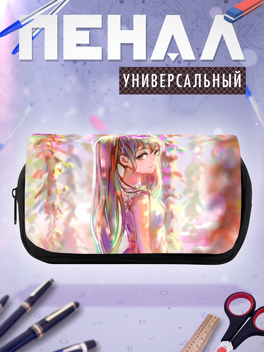 Пенал-косметичка Мику Хацунэ в цветах