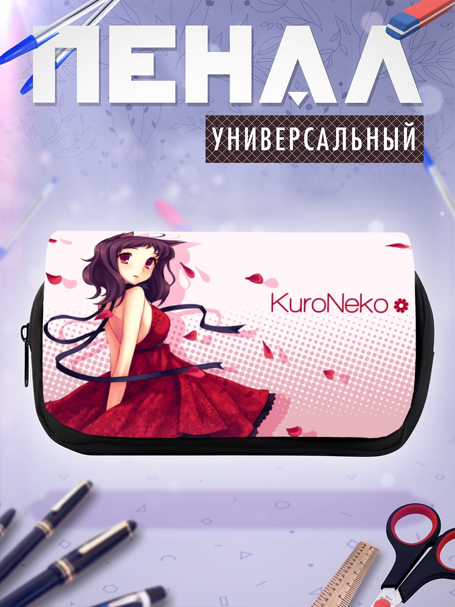 Пенал-косметичка КуроНеко в лепестках