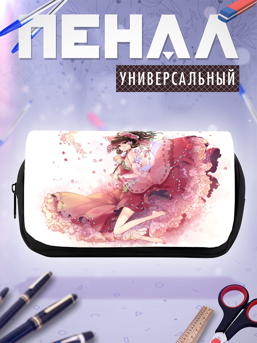 Пенал-косметичка Рейму Хакурэй в цветах