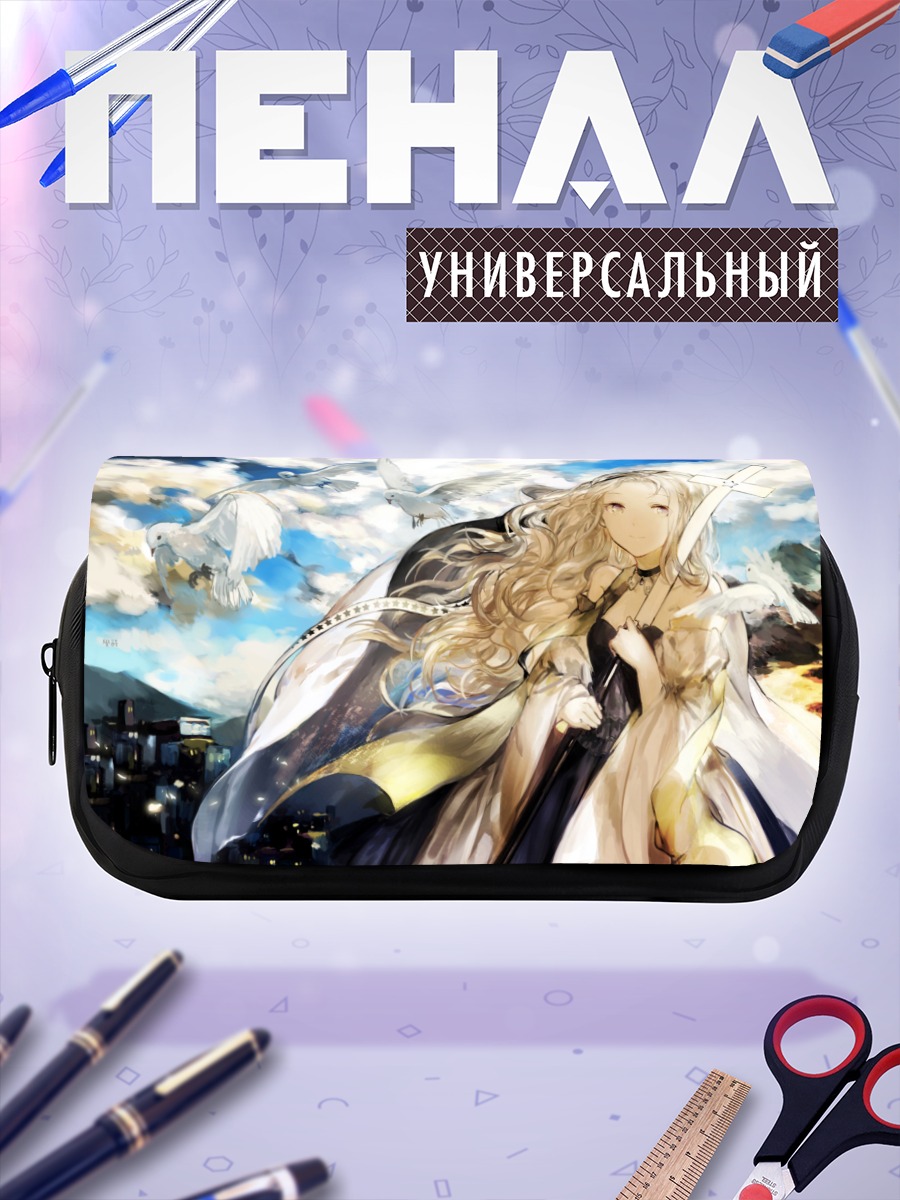 Пенал-косметичка Блондинка с голубями