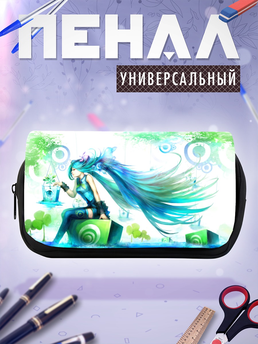Пенал-косметичка Мику Хацунэ в зелени