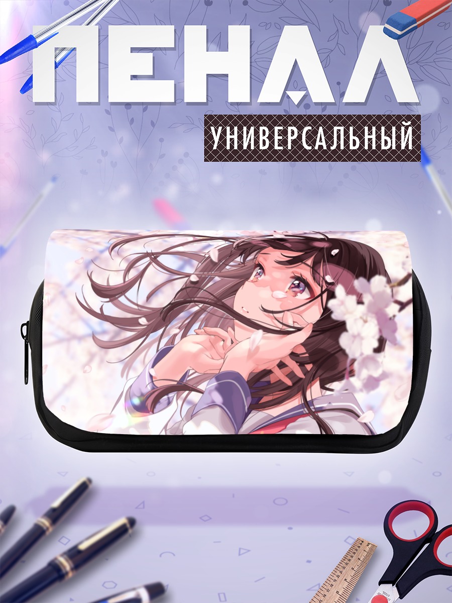 Пенал-косметичка Девушка в сакуре