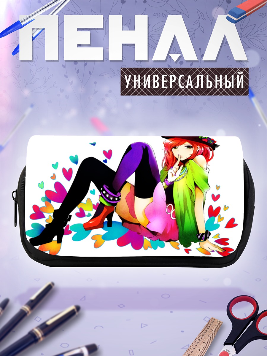 Пенал-косметичка Мику Хацунэ в цветах