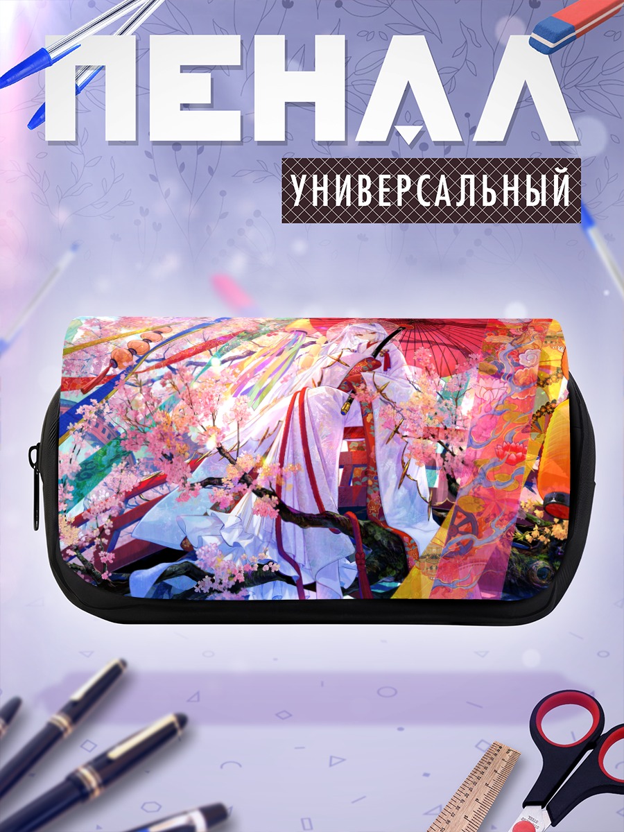 Пенал-косметичка Девушка в кимоно и сакура