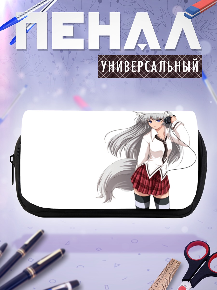 Пенал-косметичка Девушка-лиса в наушниках