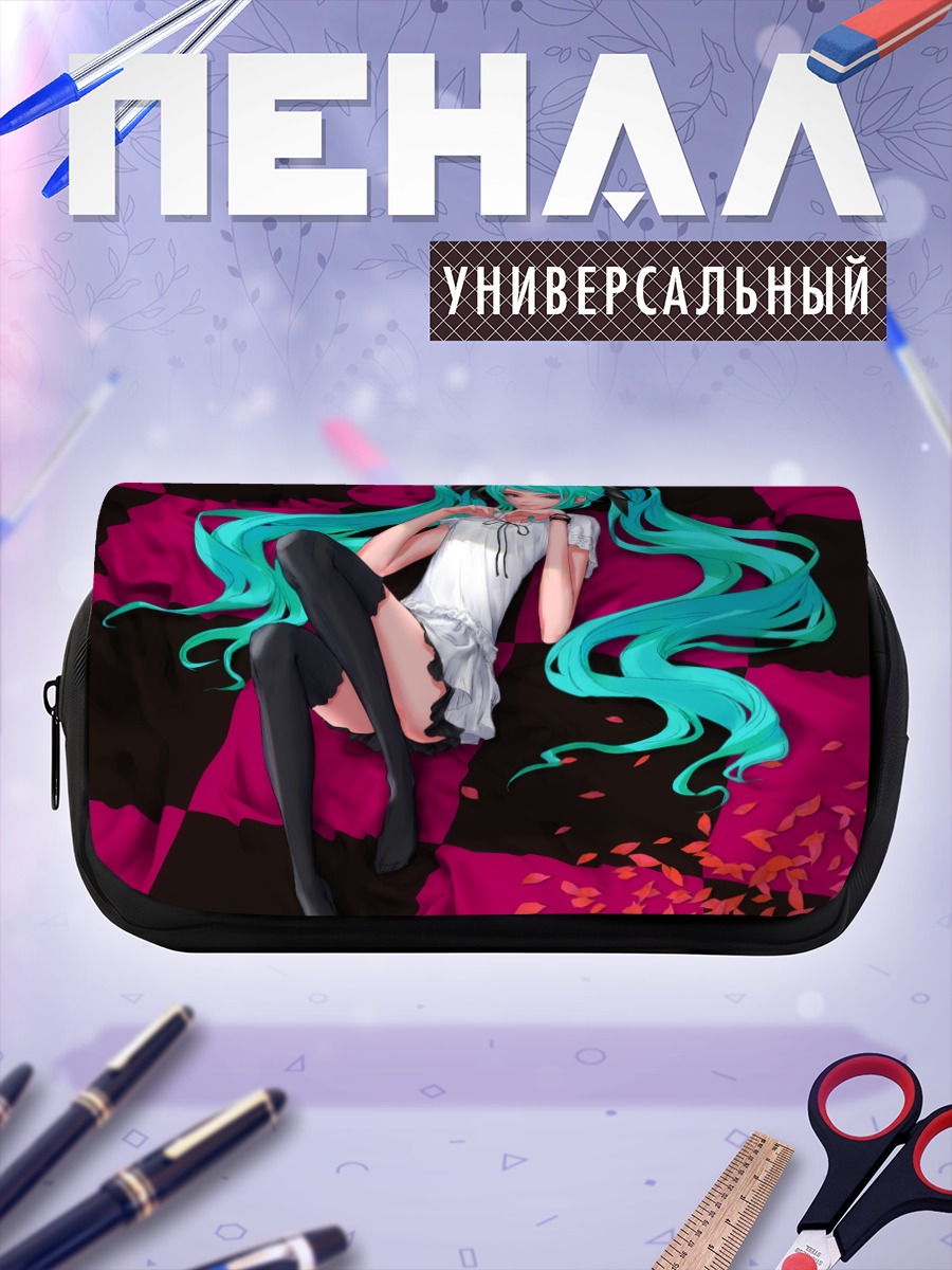 Пенал-косметичка Мику Хацунэ в лепестках