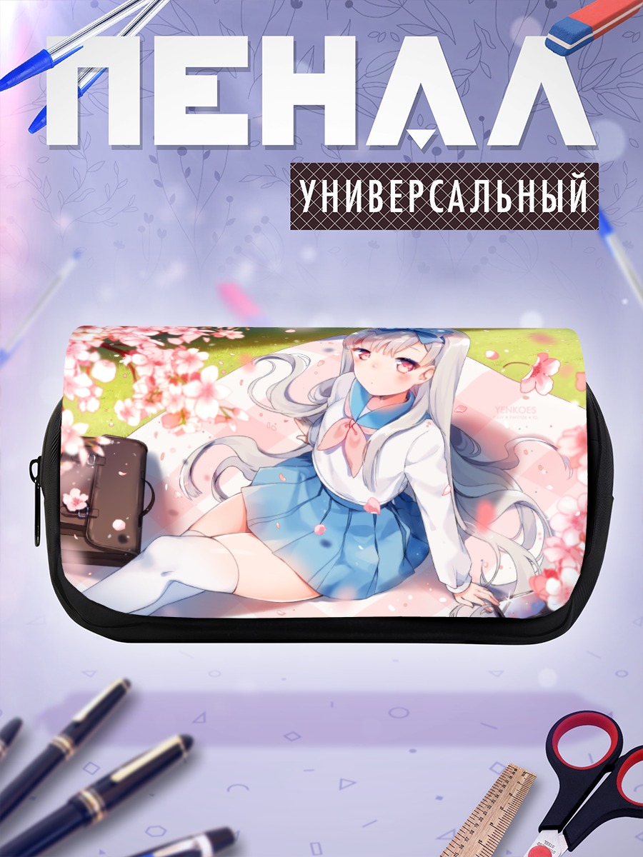 Пенал-косметичка Девушка в сакуре