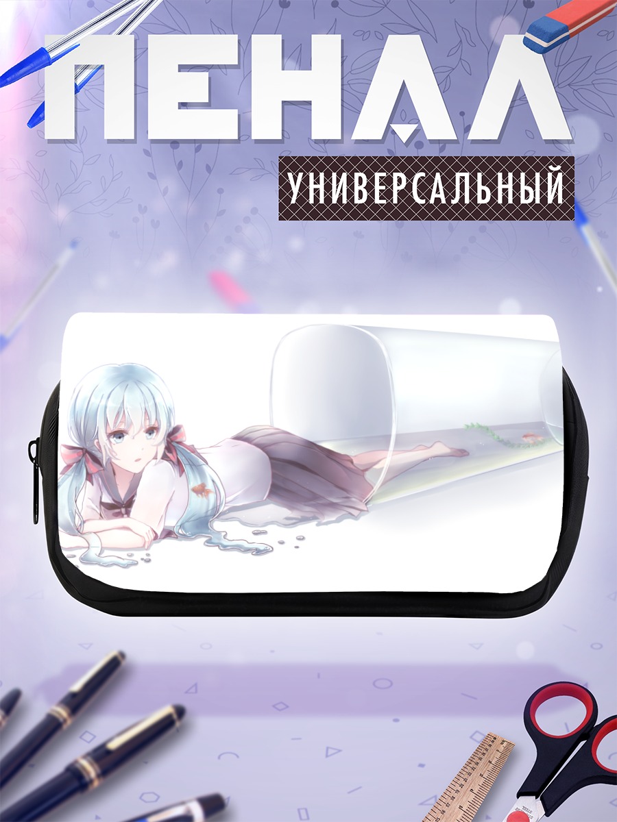 Пенал-косметичка Мику Хацунэ в стакане