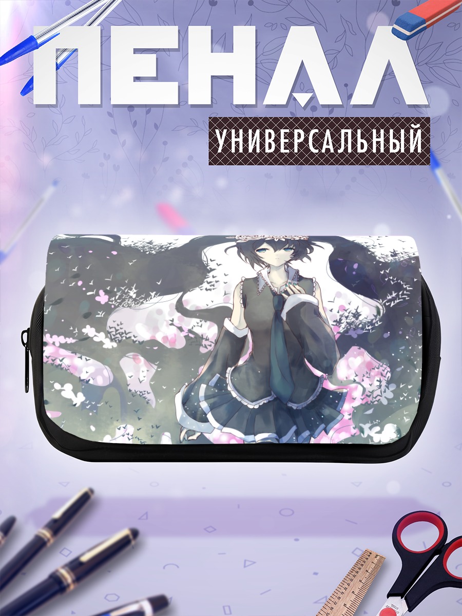 Пенал-косметичка Мику Хацунэ в цветах