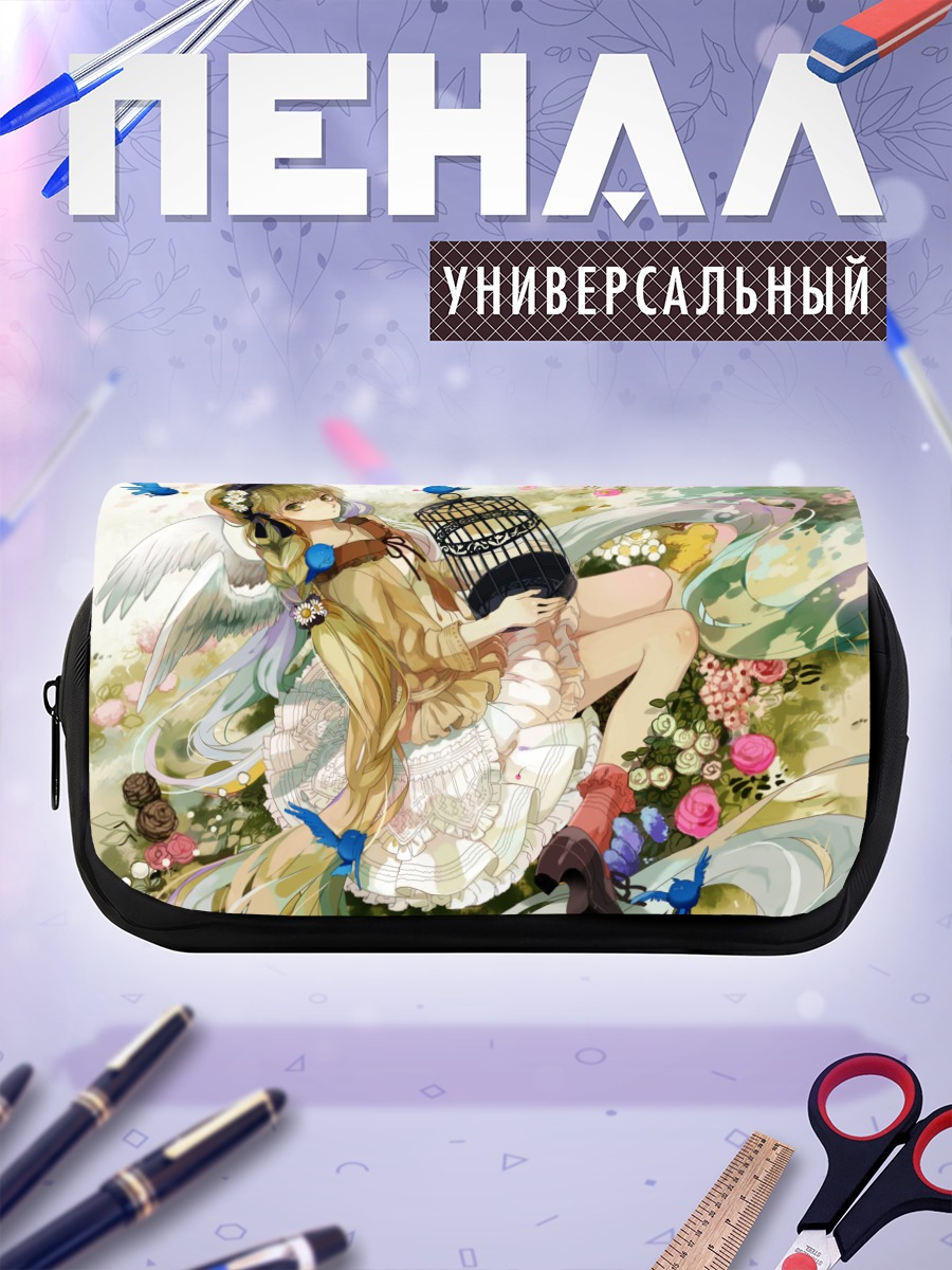 Пенал-косметичка Мику Хацунэ с птицами