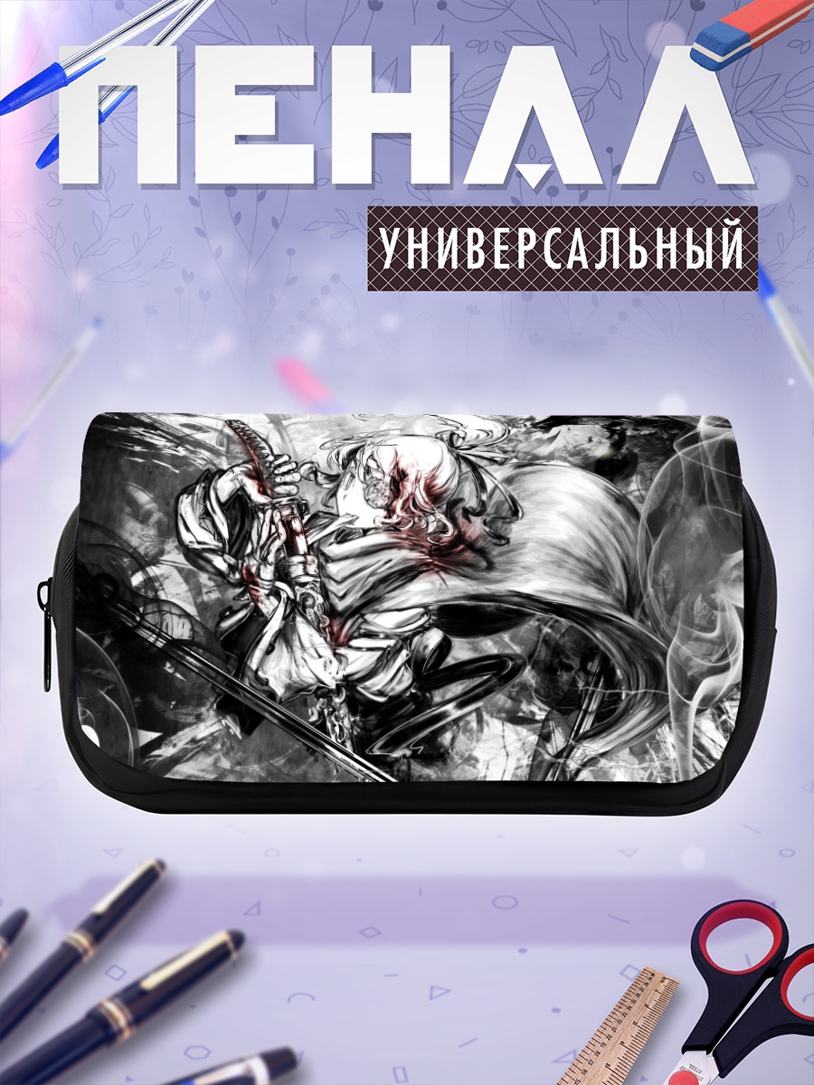 Пенал-косметичка Беловолосый самурай с катаной
