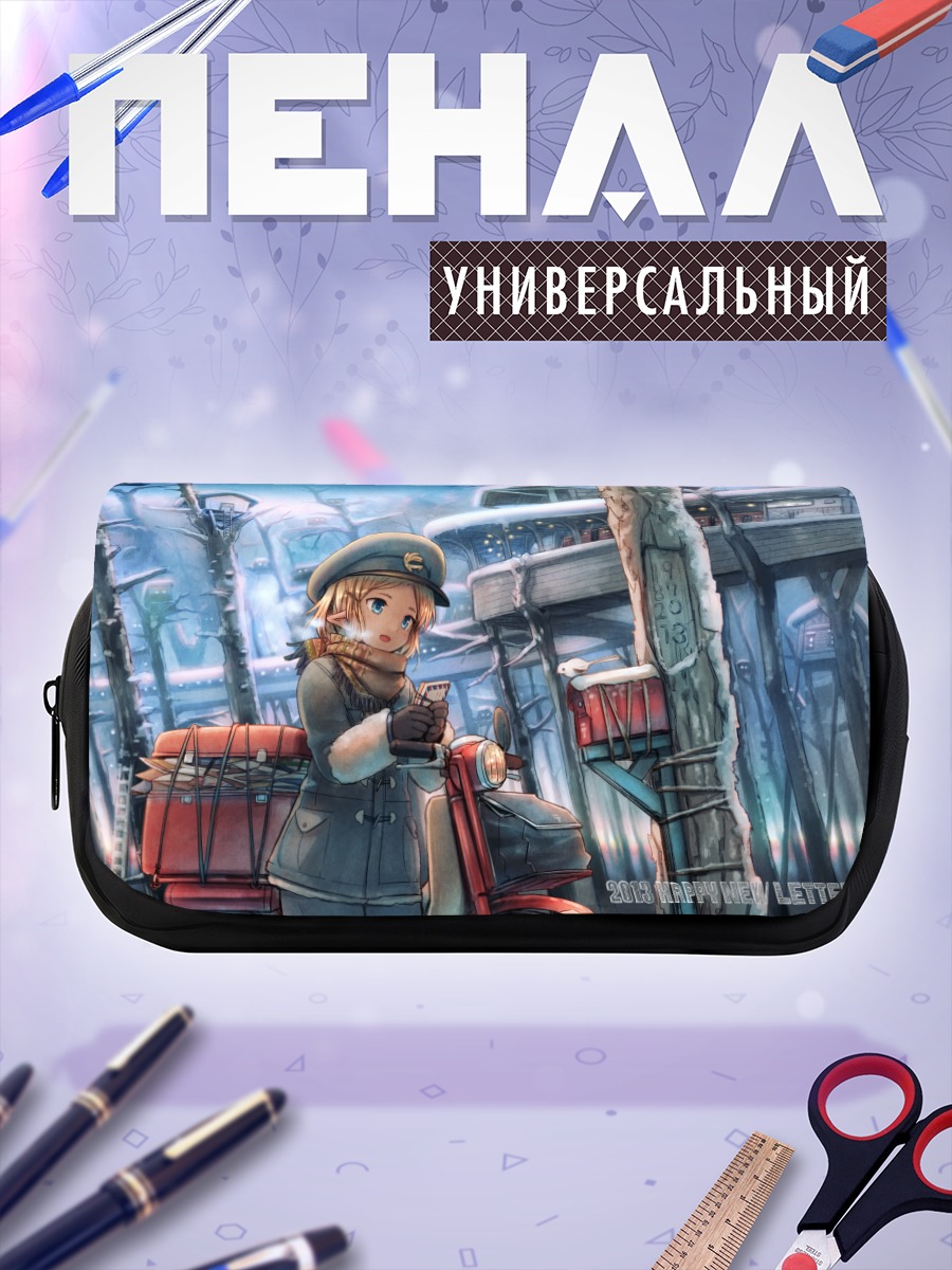 Пенал-косметичка Девушка на мотоцикле