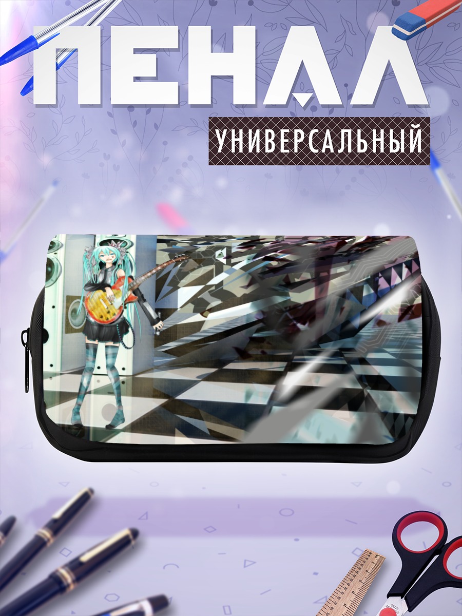Пенал-косметичка Мику Хацунэ с гитарой