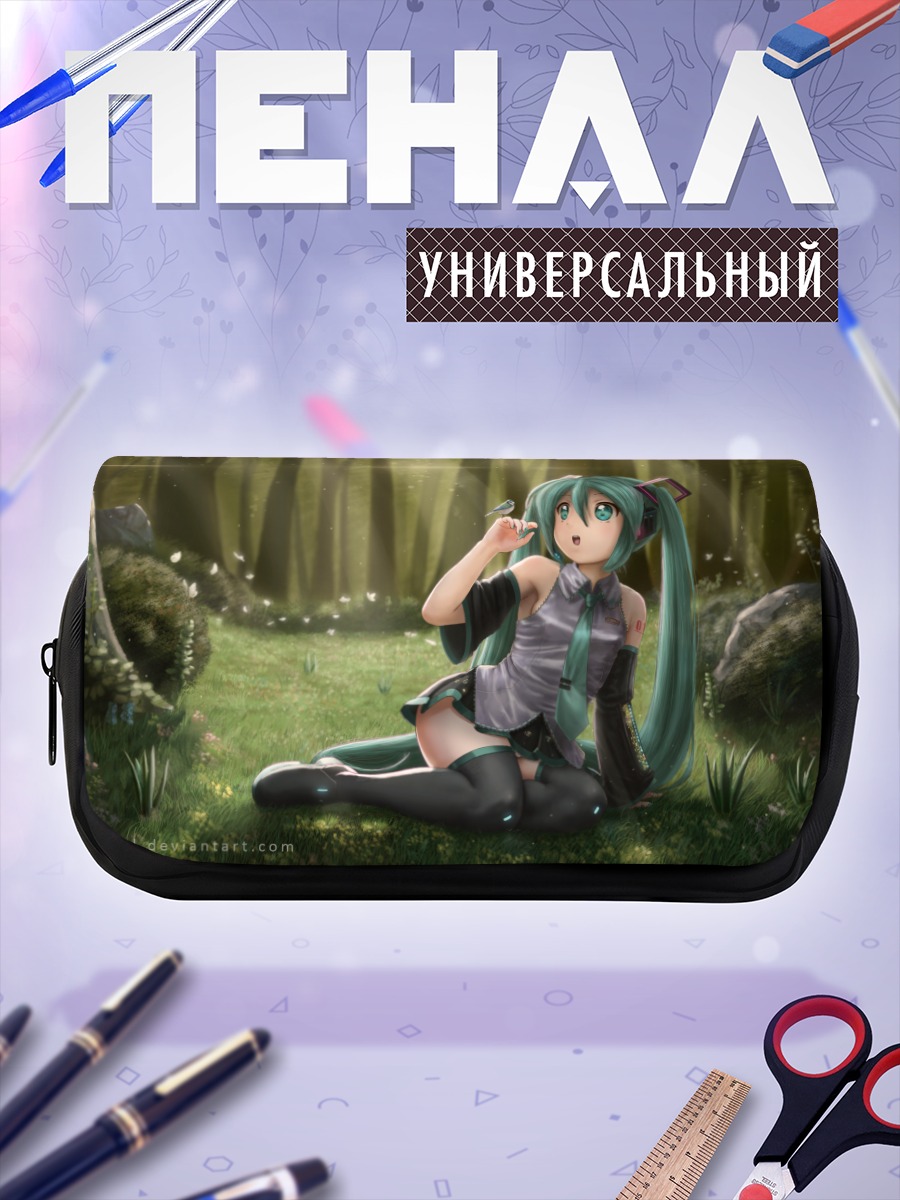 Пенал-косметичка Мику Хацунэ в лесу