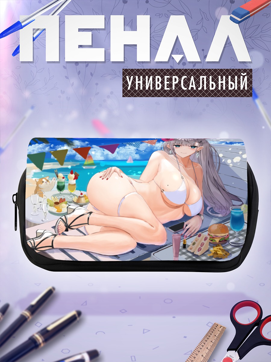 Пенал-косметичка Девушка с мороженым на пляже