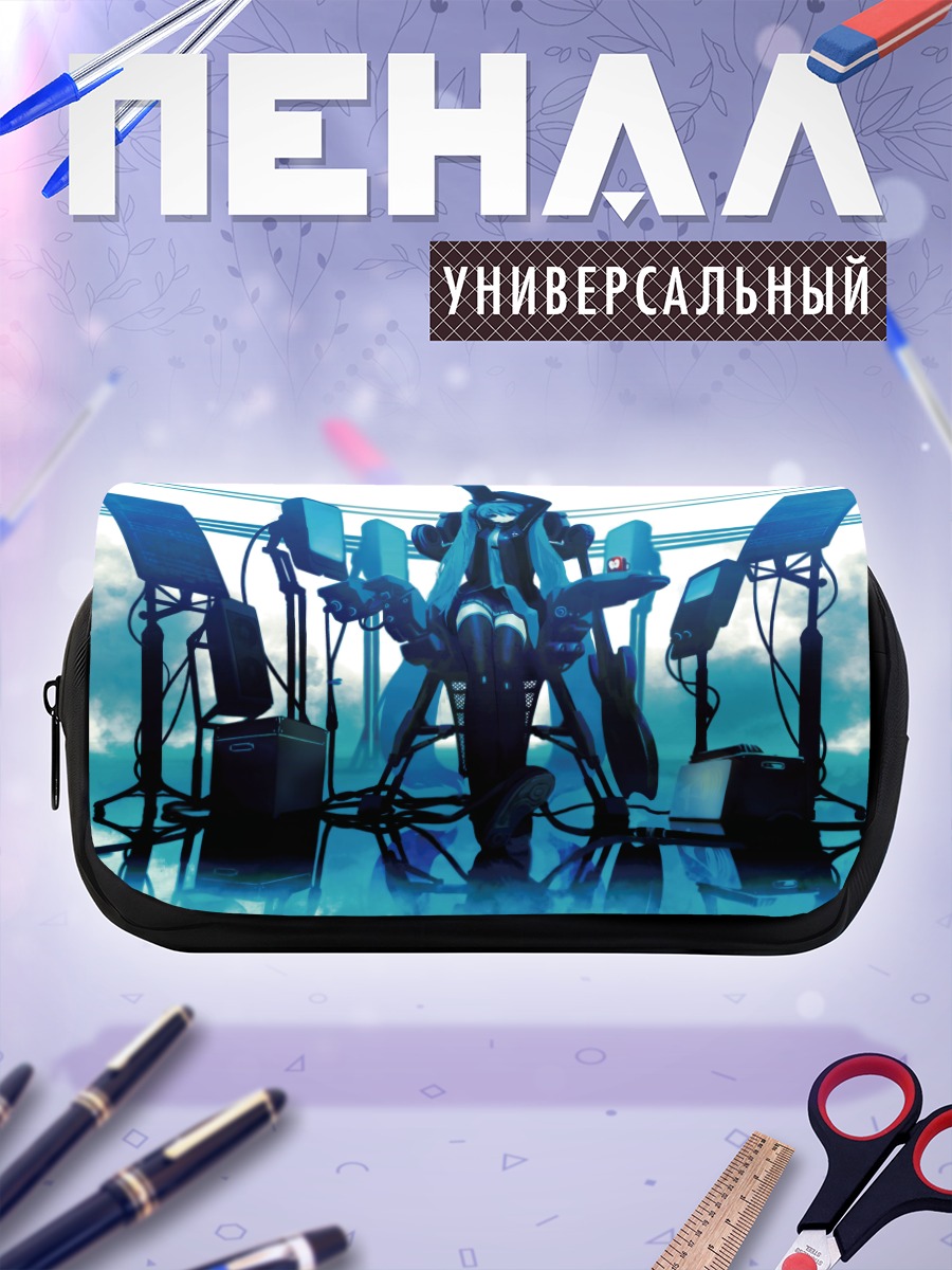 Пенал-косметичка Мику Хацунэ в проводах