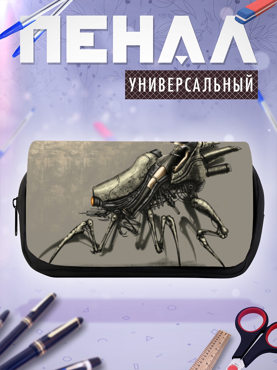 Пенал-косметичка Девушка на мехе