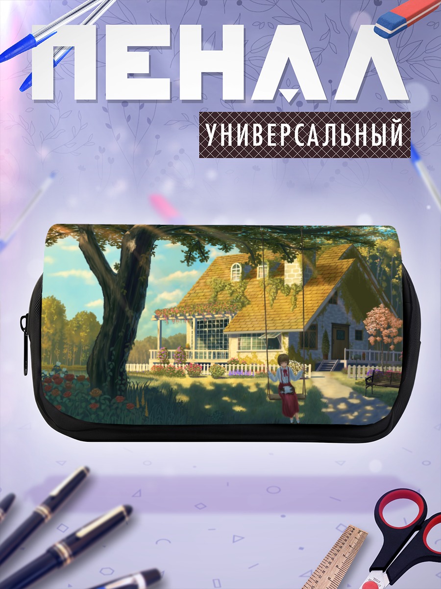 Пенал-косметичка Кот в цветущем саду