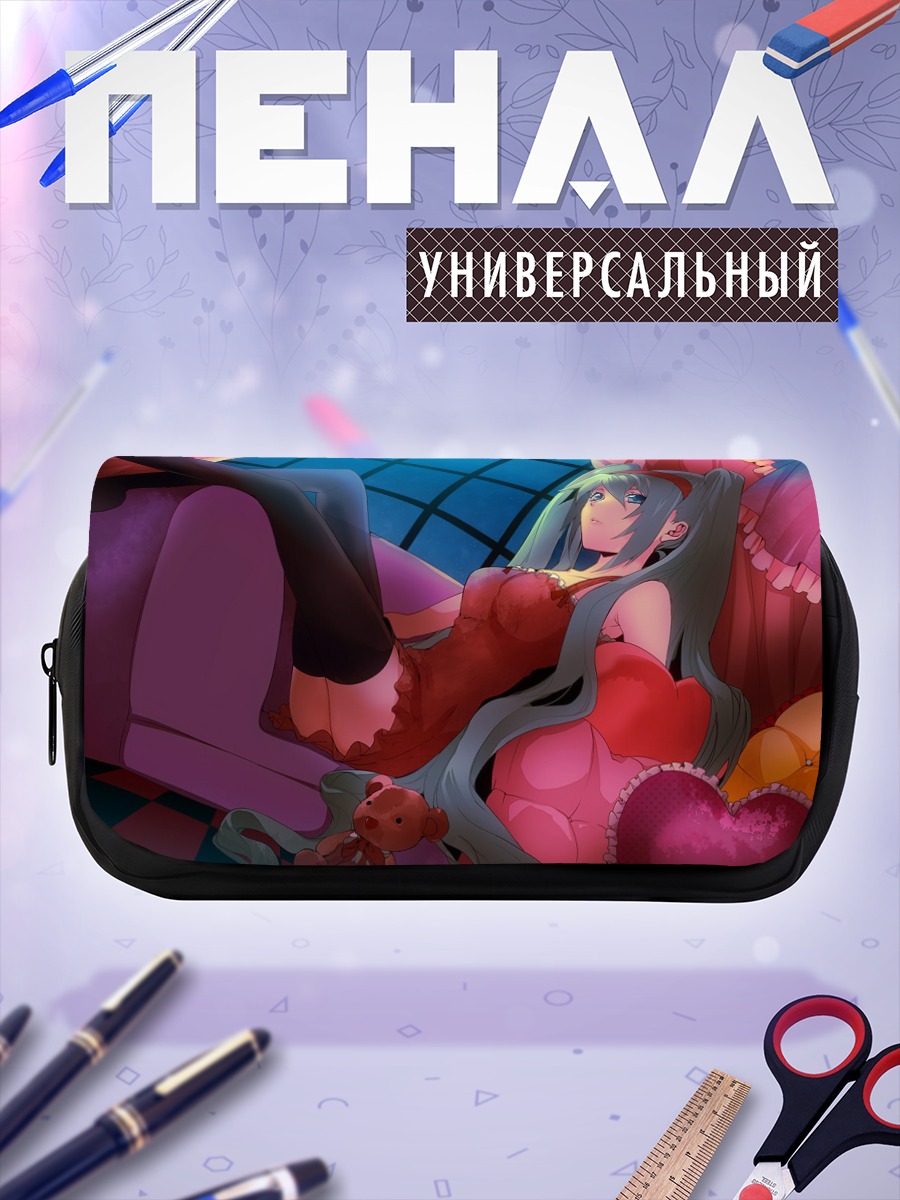 Пенал-косметичка Мику Хацунэ в красном