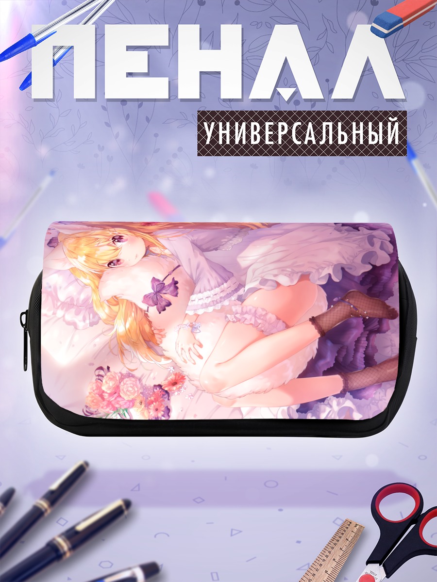 Пенал-косметичка Девушка-лиса в цветах
