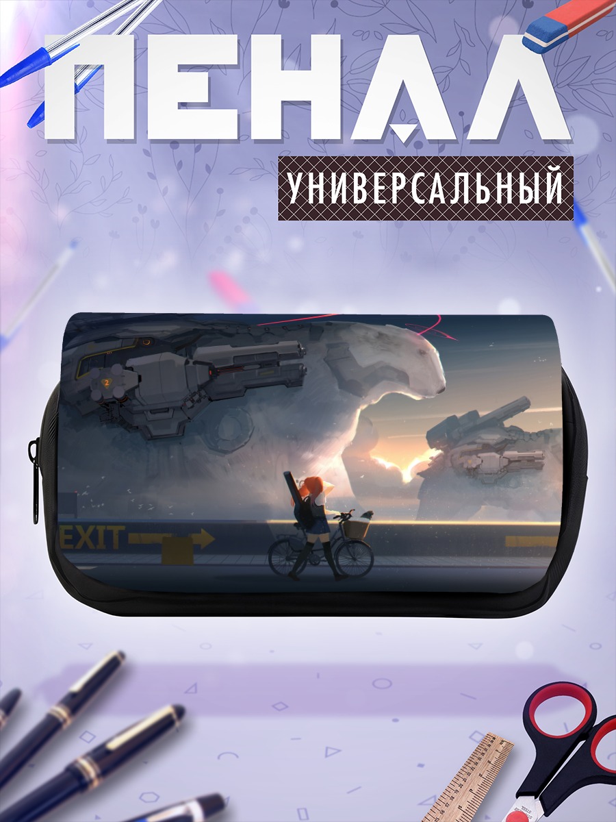 Пенал-косметичка Медведь на велосипеде