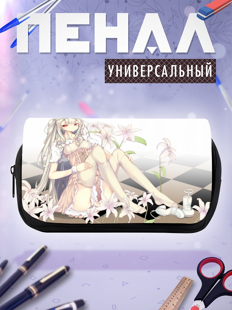 Пенал-косметичка Беловолосая девушка в цветах