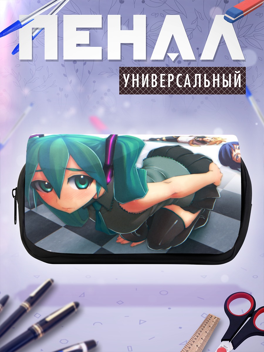 Пенал-косметичка Мику Хацунэ на шахматах