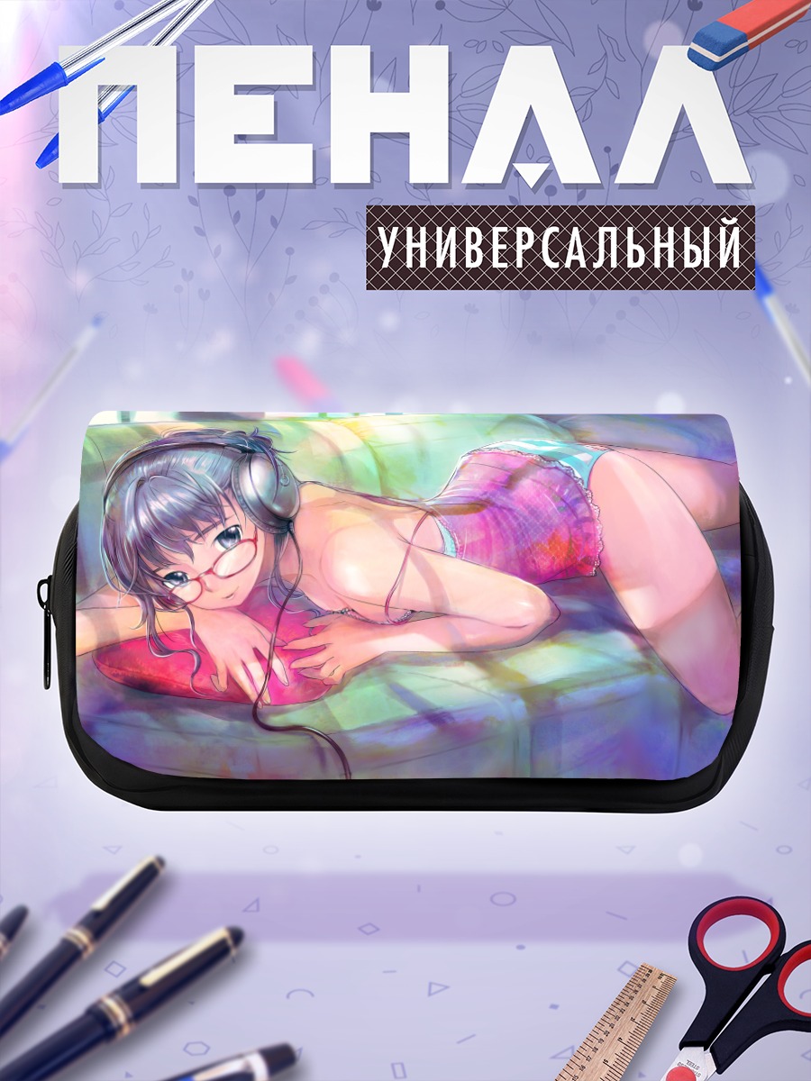 Пенал-косметичка Девушка в наушниках